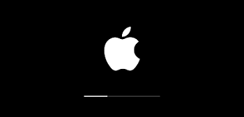 Apple logo with a loading bar
