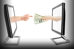 exchange of money through a computer