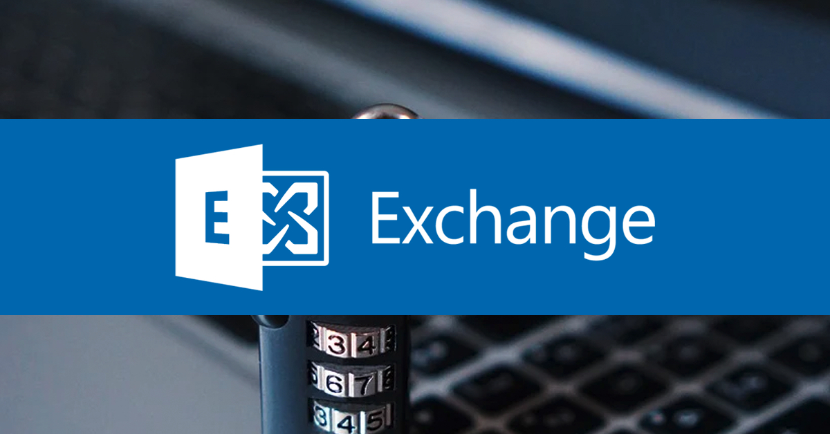 Microsoft Exchange Server logo on top of computer with lock