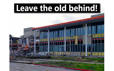 torn down office building