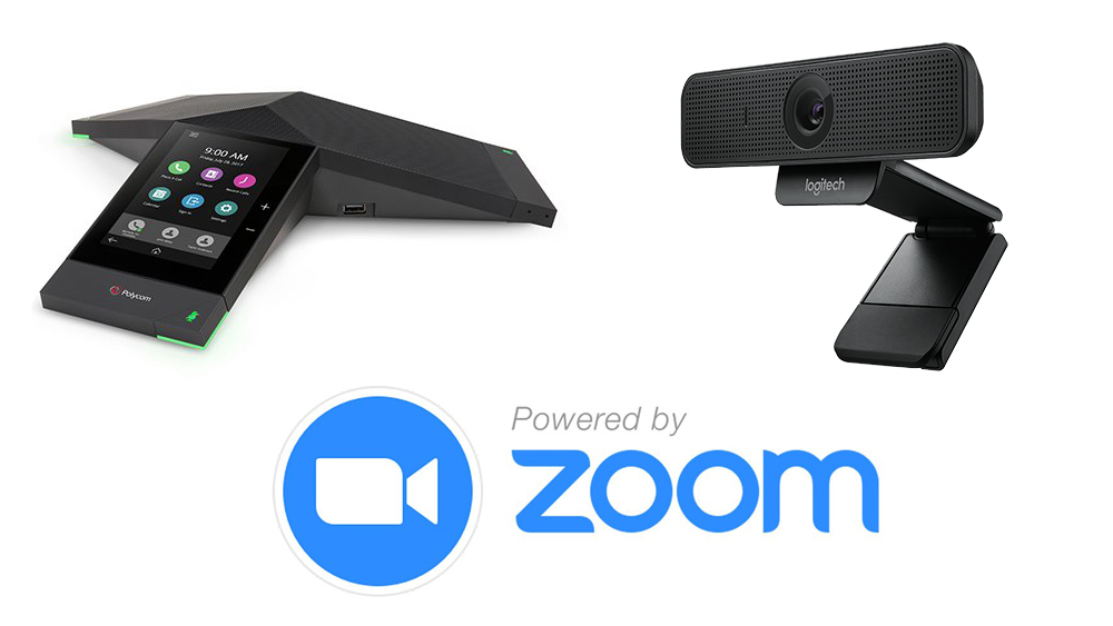 A Polycom Trio and Webcam is all you need for a Zoom Room.