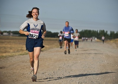 girl running in a race