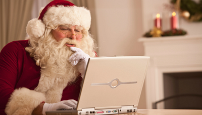 Santa at a computer