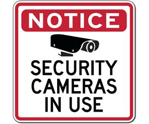 security cameras in use sign